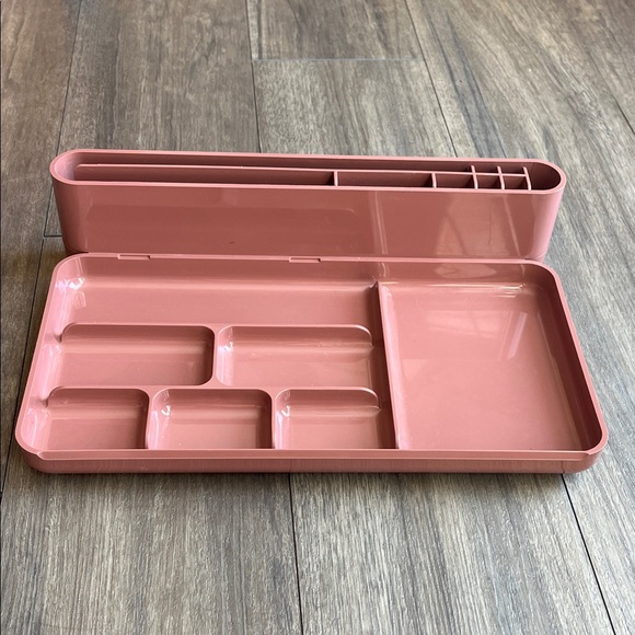 VINTAGE 90s Desk Organizer Tray Mauve Pink - Picture 1 of 13